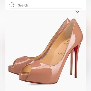 Christian Louboutin nude peep toe pumps size 40 never worn with shoe bag covers
